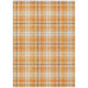 8' X 10' Orange Blue And Ivory Plaid Washable Indoor Outdoor Area Rug