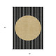 5' X 8' Black And Beige Striped Washable Indoor Outdoor Area Rug