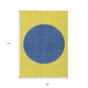 9' X 12' Yellow And Blue Striped Washable Indoor Outdoor Area Rug