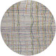 8' Ivory Pink And Copper Round Striped Washable Indoor Outdoor Area Rug