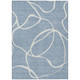 3' X 5' Denim Blue And Ivory Abstract Washable Indoor Outdoor Area Rug