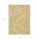 3' X 5' Gold And Ivory Abstract Washable Indoor Outdoor Area Rug