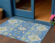 3' X 5' Blue Green And Orange Oriental Washable Indoor Outdoor Area Rug