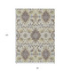 8' X 10' Ivory Brown And Green Oriental Washable Indoor Outdoor Area Rug