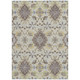 10' X 14' Ivory Brown And Green Oriental Washable Indoor Outdoor Area Rug