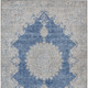 3' X 5' Navy Blue And Ivory Oriental Washable Indoor Outdoor Area Rug