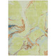 3' X 5' Artichoke Green Blue And Brown Abstract Washable Indoor Outdoor Area Rug
