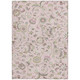 8' X 10' Pink Green And Gray Floral Washable Indoor Outdoor Area Rug