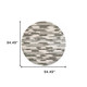8 Round Gray And Ivory Geometric Pattern Area Rug
