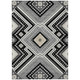 10' X 14' Black Gray And Ivory Tribal Washable Indoor Outdoor Area Rug