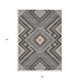 3' X 5' Gray Charcoal And Pink Tribal Washable Indoor Outdoor Area Rug