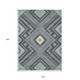 10' X 14' Pewter Charcoal And Sky Blue Tribal Washable Indoor Outdoor Area Rug