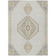 5' X 8' Ivory Gray And Brown Oriental Washable Indoor Outdoor Area Rug