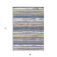 8' X 10' Purple Ivory And Beige Striped Washable Indoor Outdoor Area Rug
