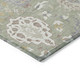 3' X 5' Artichoke Green Brown And Ivory Damask Washable Indoor Outdoor Area Rug