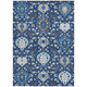 10' X 14' Navy Blue Charcoal And Ivory Damask Washable Indoor Outdoor Area Rug