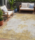 5' X 8' Gold Brown And Beige Abstract Washable Indoor Outdoor Area Rug