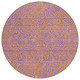 8' Purple And Copper Round Abstract Washable Indoor Outdoor Area Rug