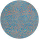 8' Teal Blue And Pink Round Abstract Washable Indoor Outdoor Area Rug