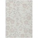 8' X 10' Ivory And Gray Floral Washable Indoor Outdoor Area Rug