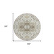 8' Ivory And Brown Round Oriental Washable Indoor Outdoor Area Rug