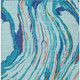 5' X 8' Blue Pink And Green Abstract Washable Indoor Outdoor Area Rug