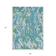 9' X 12' Teal Blue Ivory And Green Abstract Washable Indoor Outdoor Area Rug