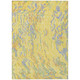 5' X 8' Yellow Purple And Green Abstract Washable Indoor Outdoor Area Rug
