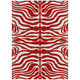 8' X 10' Red And Ivory Animal Print Washable Indoor Outdoor Area Rug