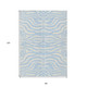 8' X 10' Sky Blue And Ivory Animal Print Washable Indoor Outdoor Area Rug