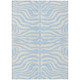 10' X 14' Sky Blue And Ivory Animal Print Washable Indoor Outdoor Area Rug
