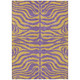 9' X 12' Purple And Copper Animal Print Washable Indoor Outdoor Area Rug