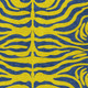 9' X 12' Yellow And Blue Animal Print Washable Indoor Outdoor Area Rug