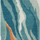 5' X 8' Teal Blue Copper And Ivory Abstract Washable Indoor Outdoor Area Rug