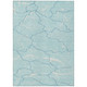 5' X 8' Aqua And Ivory Abstract Washable Indoor Outdoor Area Rug