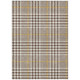 10' X 14' Brown And Beige Plaid Washable Indoor Outdoor Area Rug