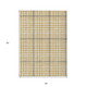 3' X 5' Gold Gray And Beige Plaid Washable Indoor Outdoor Area Rug