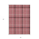 5' X 8' Red Black And Ivory Plaid Washable Indoor Outdoor Area Rug