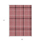9' X 12' Red Black And Ivory Plaid Washable Indoor Outdoor Area Rug