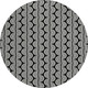 8' Black And Ivory Round Ogee Washable Indoor Outdoor Area Rug