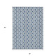 3' X 5' Denim Blue And Ivory Ogee Washable Indoor Outdoor Area Rug