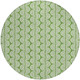 8' Green And Ivory Round Ogee Washable Indoor Outdoor Area Rug