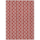 8' X 10' Red And Ivory Ogee Washable Indoor Outdoor Area Rug
