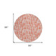 8' Coral Pink And Ivory Round Abstract Washable Indoor Outdoor Area Rug