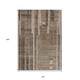 10' X 14' Brown And Beige Striped Washable Indoor Outdoor Area Rug