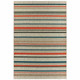 10' X 13' Blue And Gray Striped Indoor Outdoor Area Rug