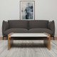48" Natural and White Solid Wood And Genuine Marble Coffee Table