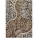 3' X 5' Brown Beige And Tan Floral Medallion Washable Indoor Outdoor Area Rug
