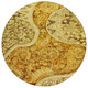 8' Terra Cotta Brown And Gold Round Floral Medallion Washable Indoor Outdoor Area Rug