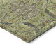 10' X 14' Artichoke Green Gray And Tan Damask Washable Indoor Outdoor Area Rug